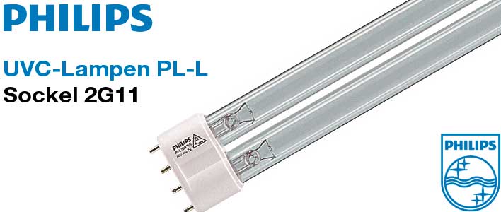 UV-C Ersatzlampen von Philips - die PL-L Serie mit 2G11 Sockel